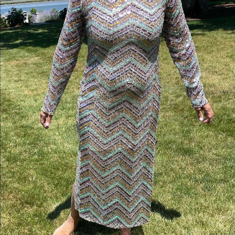 Zara Pastel Sequin Dress Sz M